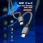 Data kabl LDNIO LC441C 65w, iph15, Type C na Type C sivi 1m slika 2