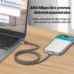 Data kabl LDNIO LC442C 100w, Type C na Type C sivi 2m slika 6