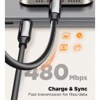 Data kabl LDNIO LC921c -240W Type C na Type C crni 1m slika 9