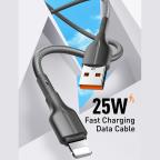 Data kabl LDNIO LS851 25W Fast iPhone lightning sivi 1m slika 2