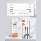 Data kabl LDNIO LS851 25W Fast Type C sivi 1m slika 10