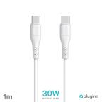 Data Kabl Pluginn PI-PD 30W Type C na Type C beli 1m slika 2