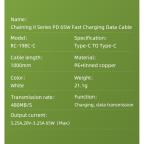 Data kabl REMAX Chaining Series II PD 65W Fast Charging RC-198 Type C na Type C beli slika 8
