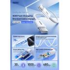 Data kabl REMAX Chelectricy Series 30W PD Fast Charging RC-C010 Type C na Type C beli slika 3