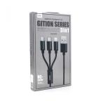 Data kabl REMAX Gition RC-131 3u1 za iPhone Lightning/Micro USB/Type C crni 1m slika 2