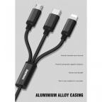 Data kabl REMAX Gition RC-131 3u1 za iPhone Lightning/Micro USB/Type C crni 1m slika 3