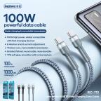 Data kabl REMAX Fast charging 100W PD RC-172 Type C na Type C crni 1m slika 3