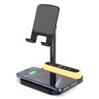 Desktop drzac za mobilni telefon HT531 sa wireless punjacem i LED svetlom crni cena 5000 din slika