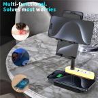 Desktop drzac za mobilni telefon HT531 sa wireless punjacem i LED svetlom crni slika 8