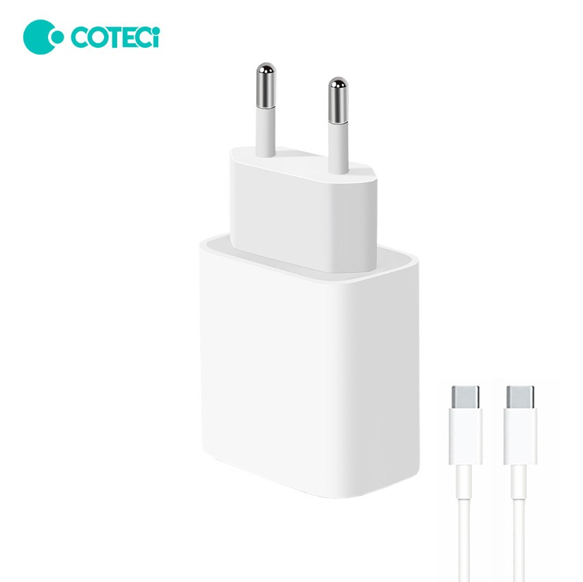 Kucni punjac Coteci 32120 20W sa PD na Type C kablom beli cena 5000 din slika