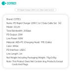 Kucni punjac Coteci 32120 20W sa PD na Type C kablom beli slika 3