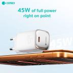 Kucni punjac Coteci iH-141 45W GaN sa PD na Type C kablom beli slika 2