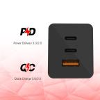 Kucni punjac Fantech CWG301 2xPD + QC 65W crni slika 4