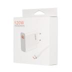 Kucni punjac Fast charger 120W za Xiaomi sa USB na Type c kablom beli slika 1