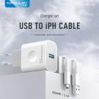 Kucni punjac KONFULON C69A+DC05 QC 15W, USB na iPhone lightning beli 1m slika 3