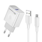 Kucni punjac KONFULON C69C+DL47 QC 18W, sa micro USB kablom beli 1m slika 2