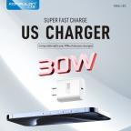 Kucni punjac KONFULON C87c + DL50, 30W, sa PD kablom Type C na iPhone lightning beli slika 2