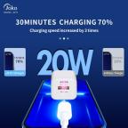 Kucni punjac KONFULON JK75, GaN, QC3.0 18W, PD 20W beli slika 2