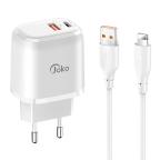 Kucni punjac KONFULON JK82 + DC64 PD 20W, QC 18W, sa kablom USB na Lightning beli cena 3000 din slika