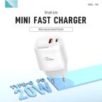 Kucni punjac KONFULON JK82 + DC64 PD 20W, QC 18W, sa kablom USB na Lightning beli slika 2