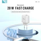 Kucni punjac KONFULON JK82 + PX14 PD 20W, QC 18W, sa kablom USB na Lightning beli slika 2