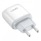 Kucni punjac LDNIO A1209C PD, 20W sa Type C na Type C kablom beli slika 4
