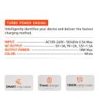 Kucni punjac LDNIO A1209Q QC3.0, 18W sa iPhone lightning kablom beli slika 5