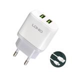 Kucni punjac LDNIO A2221 2xUSB, 12W sa iPhone lightning kablom beli slika 4