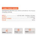 Kucni punjac LDNIO A2221 2xUSB, 12W sa Type C kablom beli slika 2