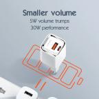 Kucni punjac LDNIO A2317C, 3.6A, QC3.0 18W, PD 30W sa Type C kablom beli slika 9