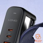 Kucni punjac sa adapterima LDNIO Q366 GaN QC3.0, 2xPD3.0 PPS 65W sa Type C na Type C kablom crni slika 5