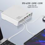 Kucni punjac LDNIO Q605, QC4+, PD3.0, SCP, PPS, VOOC, 120W total power beli slika 3