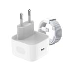 Kucni punjac PD Fast charger 40W za iPhone 17 sa PD Type C kablom CE beli cena 4000 din slika