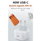 Kucni punjac PD Fast charger 40W za iPhone 17 sa PD Type C kablom CE beli slika 2