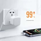 Kucni punjac PD Fast charger 40W za iPhone 17 sa PD Type C kablom CE beli slika 3