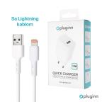 Kucni Punjac Pluginn AJ-18 QC3.0 18W sa lightning kablom beli CE slika 3