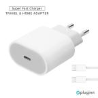Kucni Punjac Pluginn AJ-20 A2347 EMC3621 PD Fast 20W za iPhone 11-14 sa PD Type C kablom CE beli cena 3000 din slika