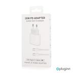 Kucni Punjac Pluginn AJ-20 A2347 EMC3621 PD Fast 20W za iPhone 11-14 sa PD Type C kablom CE beli slika 7
