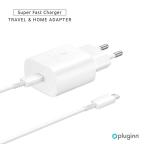 Kucni Punjac Pluginn AJ-25 KP-614C PD Fast 25W za Samsung sa PD Type C kablom CE beli cena 3000 din slika
