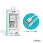 Kucni punjac Pluginn PI-D48, 5V, 2.4A, 12W sa lightning kablom beli CE slika 3