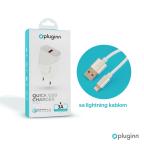 Kucni punjac Pluginn PI-D52S, QC3.0 18W sa lightning kablom beli CE slika 3