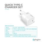 Kucni punjac Pluginn PI-D61S, PD3.0, PPS, 20W sa PD iPhone lightning kablom beli CE slika 2