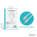 Kucni punjac Pluginn PI-D61S, PD3.0, PPS, 20W sa PD iPhone lightning kablom beli CE slika 3