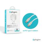 Kucni punjac Pluginn PI-D61S, PD3.0, PPS, 20W sa PD Type C kablom beli CE slika 3