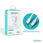 Kucni punjac Pluginn PI-D73-27w, PD 3.0, PPS, 27W sa PD iPhone lightning kablom beli CE slika 2