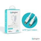 Kucni punjac Pluginn PI-D73-27w, PD 3.0, PPS, 27W sa PD Type C kablom beli CE slika 2