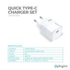 Kucni punjac Pluginn PI-D73-27w, PD 3.0, PPS, 27W sa PD Type C kablom beli CE slika 3