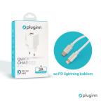 Kucni punjac Pluginn PI-D73, QC3.0 PD3.0, PPS, USB-PD 18W+20W, 38W (total) sa PD iPhone lightning kablom beli CE slika 3