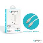 Kucni punjac Pluginn PI-D73, QC3.0 PD3.0, PPS, USB-PD 18W+20W, 38W (total) sa PD Type C kablom beli CE slika 3