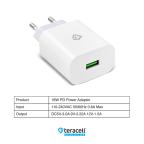 Kucni punjac Teracell Evolution TC-09 QC3.0 18W sa iPhone lightning kablom beli CE slika 3